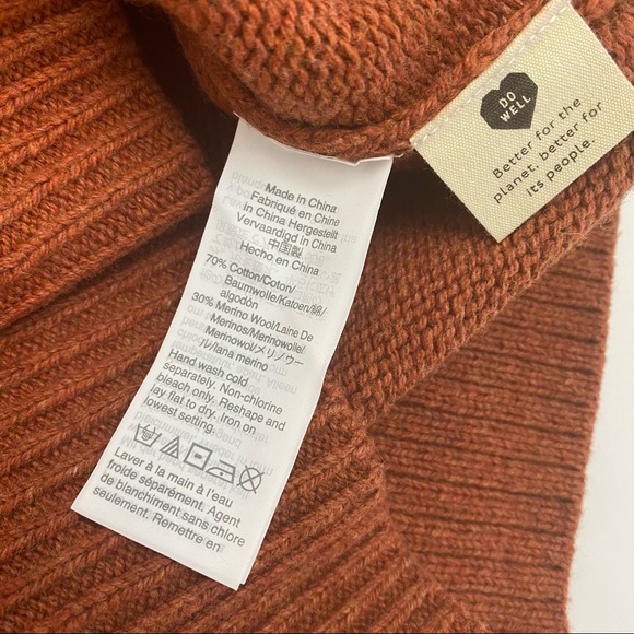 Madewell Dotted Easton Puff Sleeve Pullover Sweater In Cotton Merino Yarn Rust - Picture 12 of 12